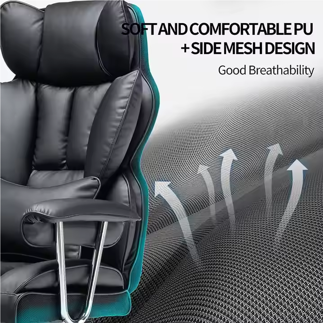 Ergonomiczny fotel biurowy z wysokim oparciem