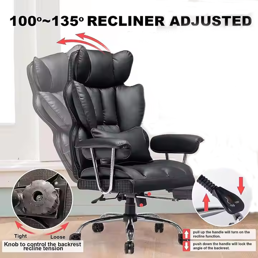 Ergonomiczny fotel biurowy z wysokim oparciem