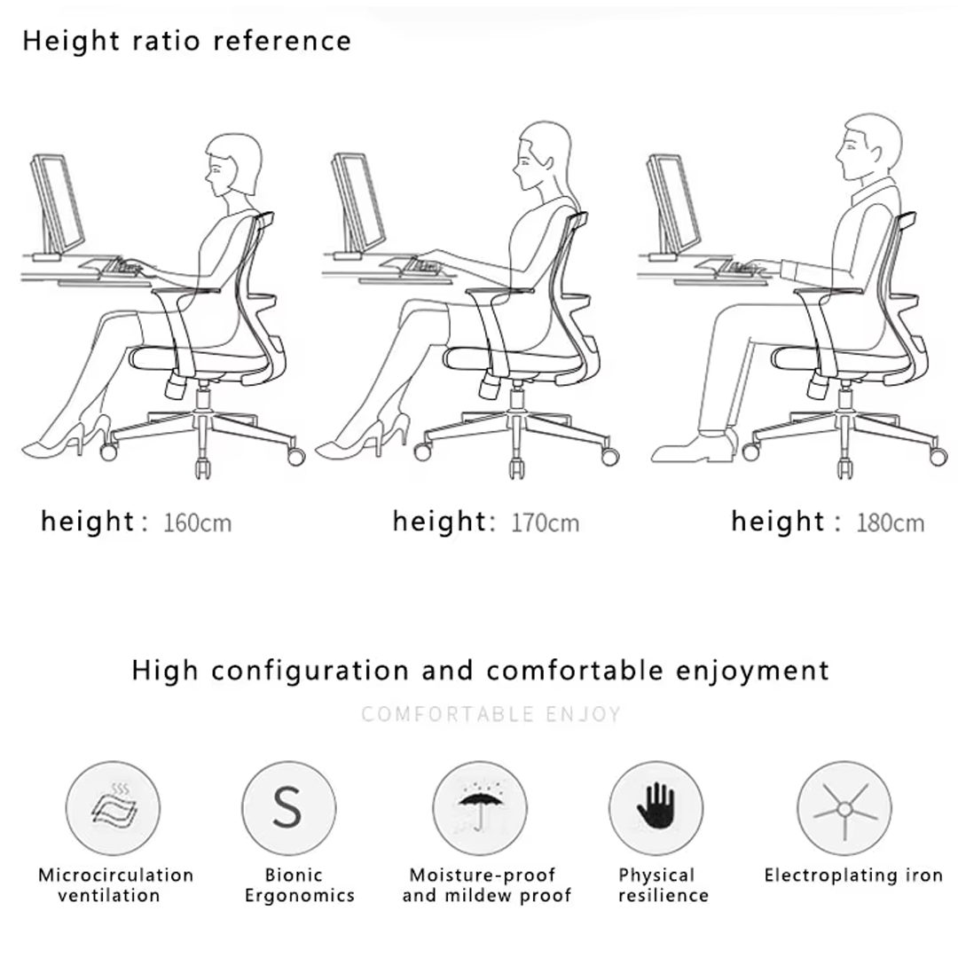 Ergonomiczny fotel biurowy z podparciem szyi